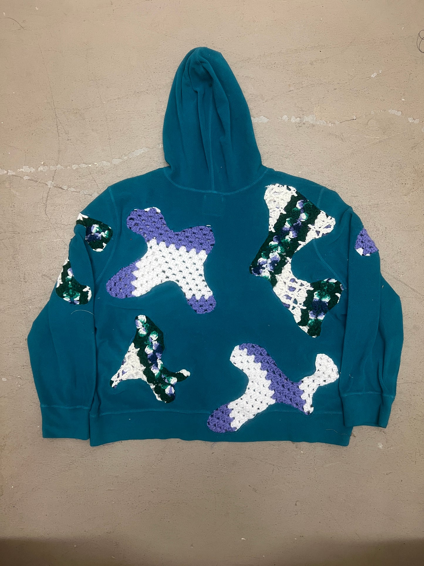 Scab Patches Hoodie (White/Purple/Green/Teal) -XXL