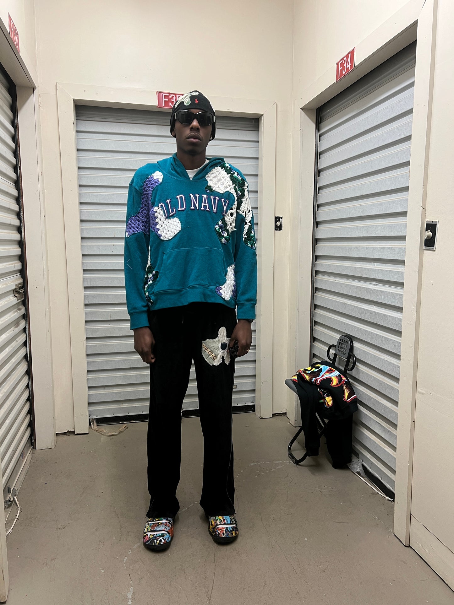 Scab Patches Hoodie (White/Purple/Green/Teal) -XXL