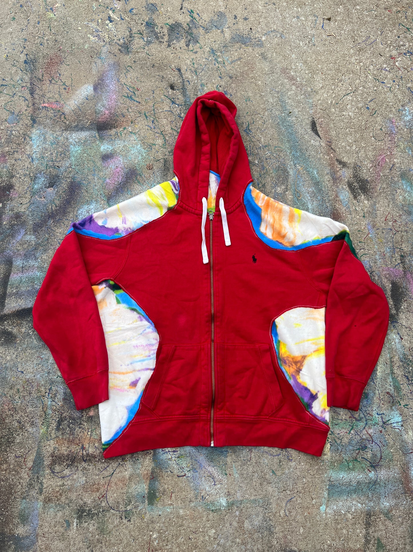 Hibiscus See Through Zip Up Hoodie (XXL)