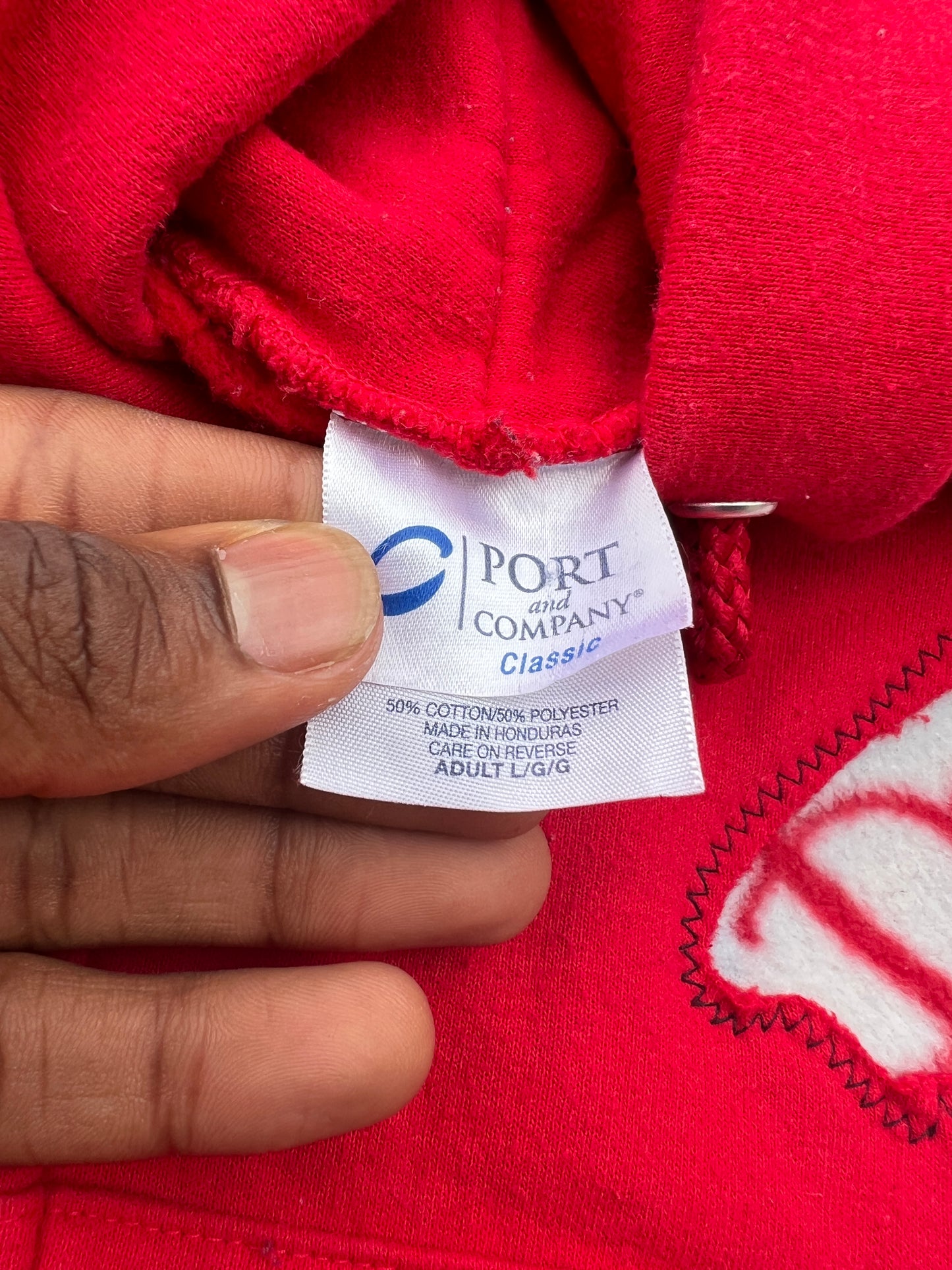 Scab Patches Zip Up Hoodie (Dear Jesus/Red)- L