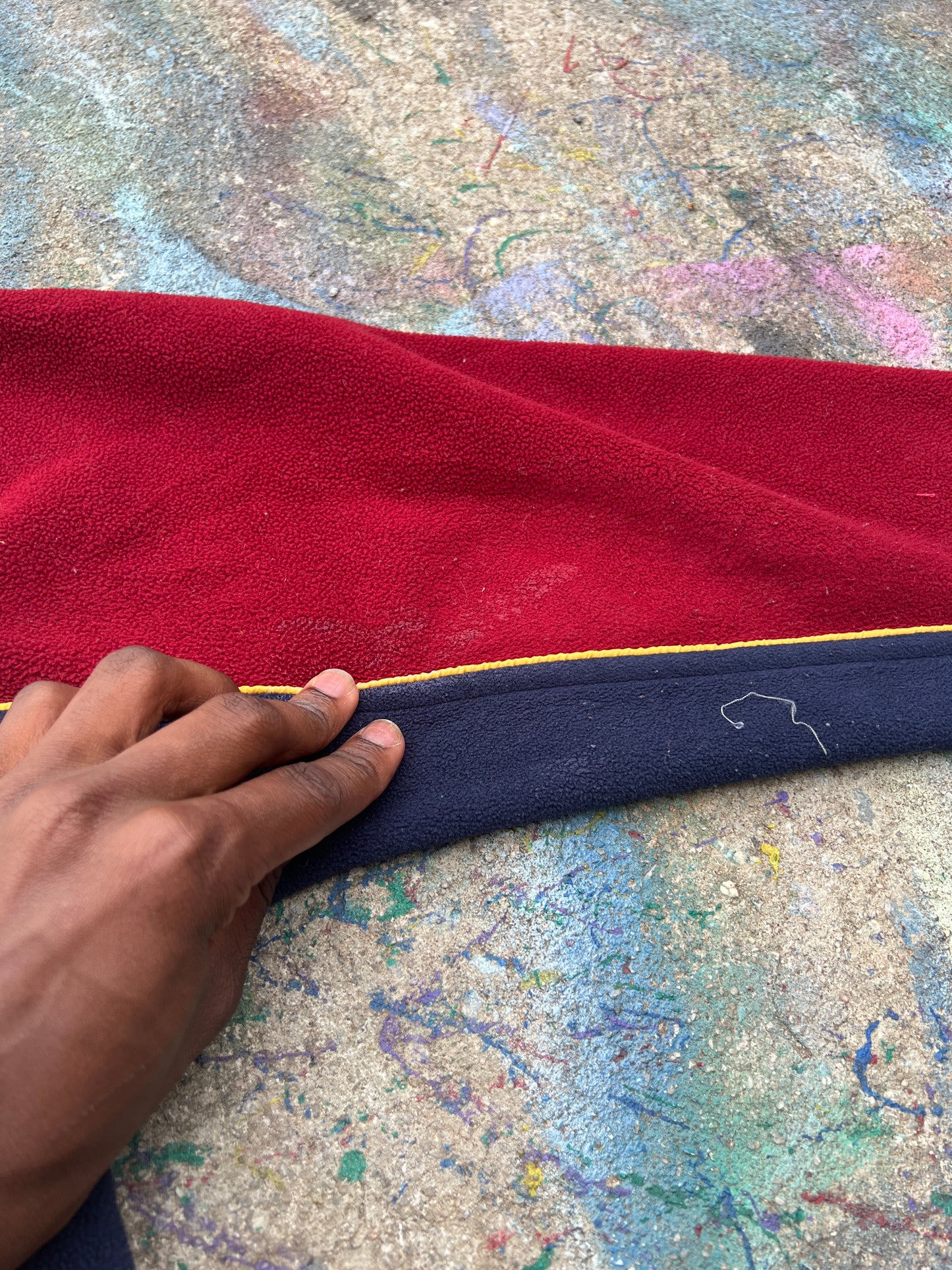 (L/S) Scab Patches Quarterzip (Dinosaurs/Navy/Red)- L