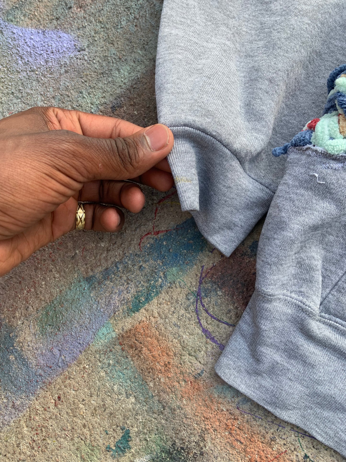 (LS) Scab Patches Zip Up Hoodie (Multicolor/Grey)- XL