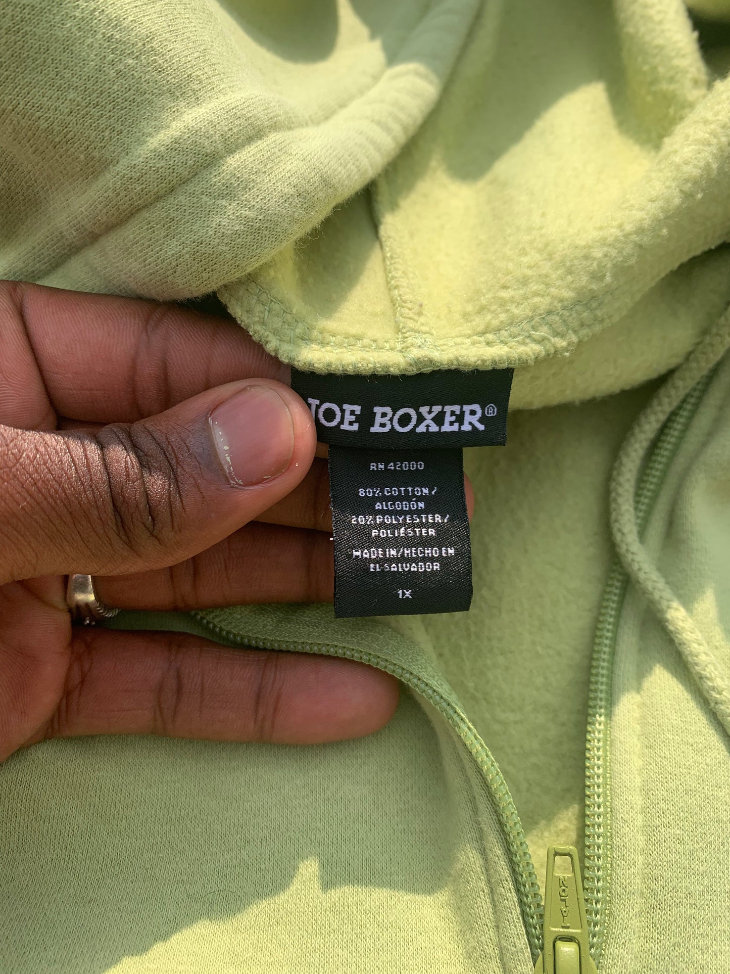 Scab Patch Zip Up Hoodie (Mixed/Pale Green)- XL