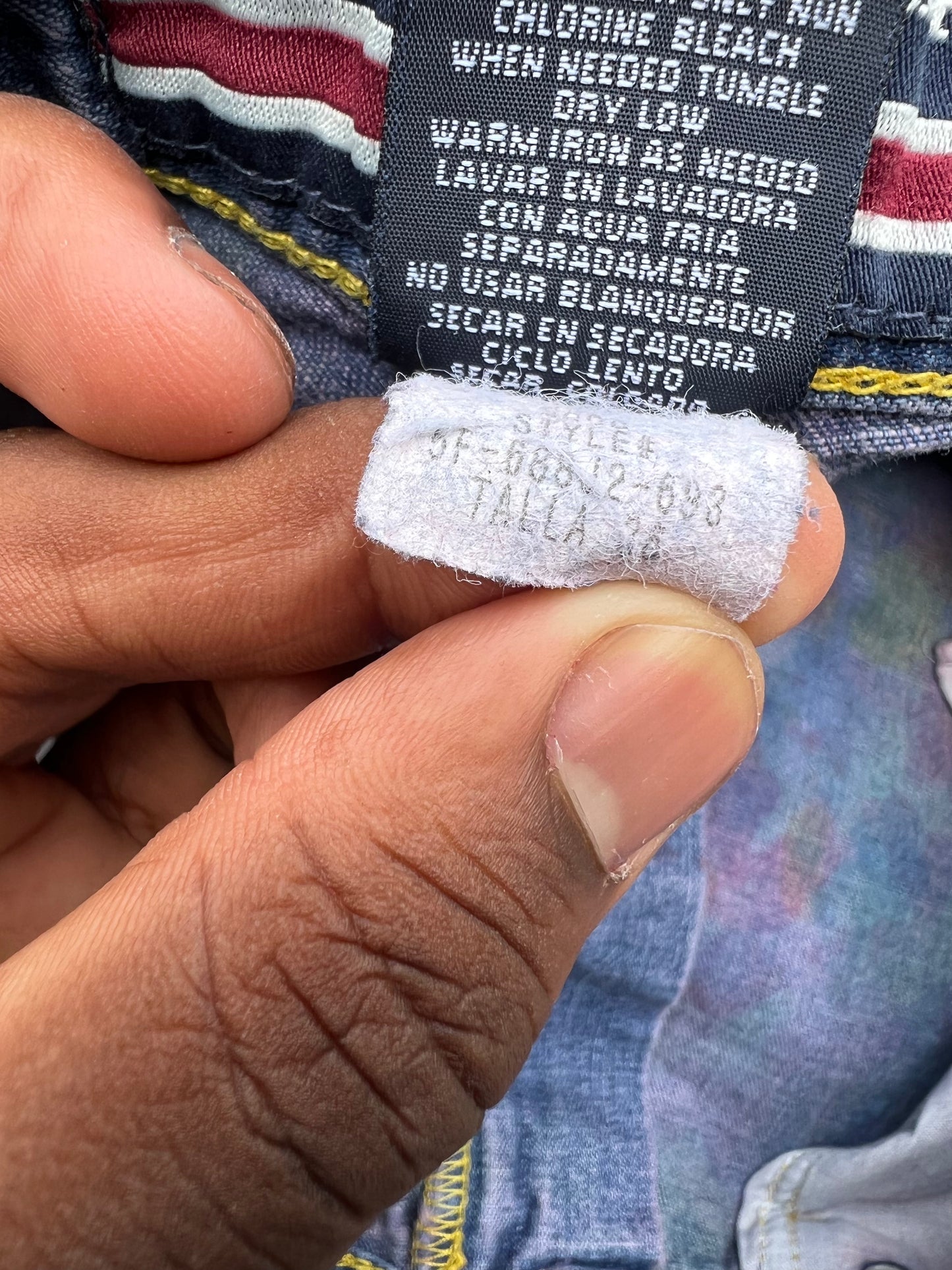 (LS) Tye Dye Jean Carpenter Shorts (Multicolor) - 36