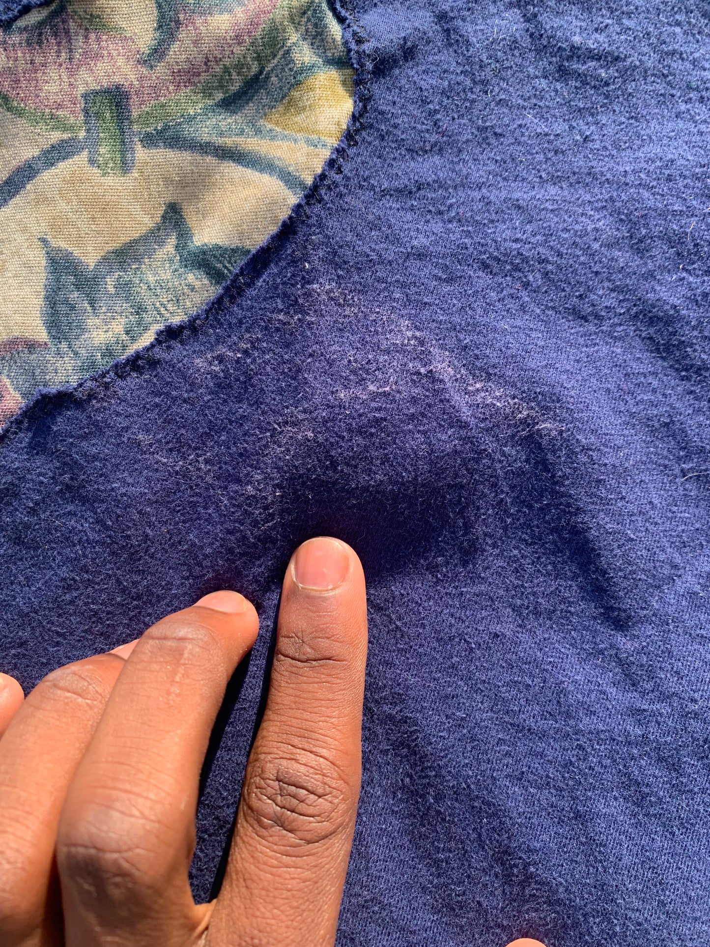 (LS) Scab Patches Tee (Tan/Navy)- XL