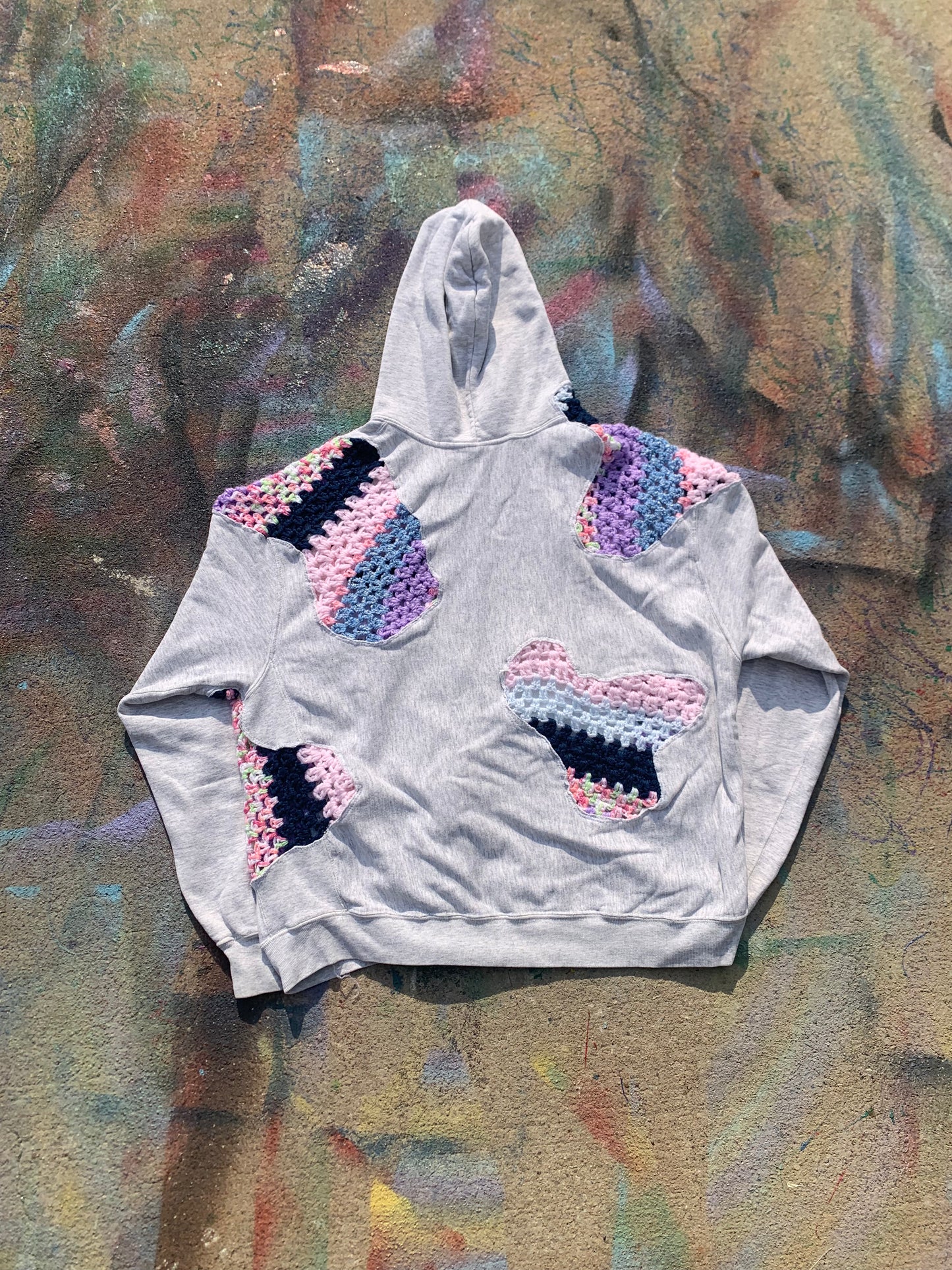 Scab Patches Zip Up Hoodie (Multicolor/Grey) -XL