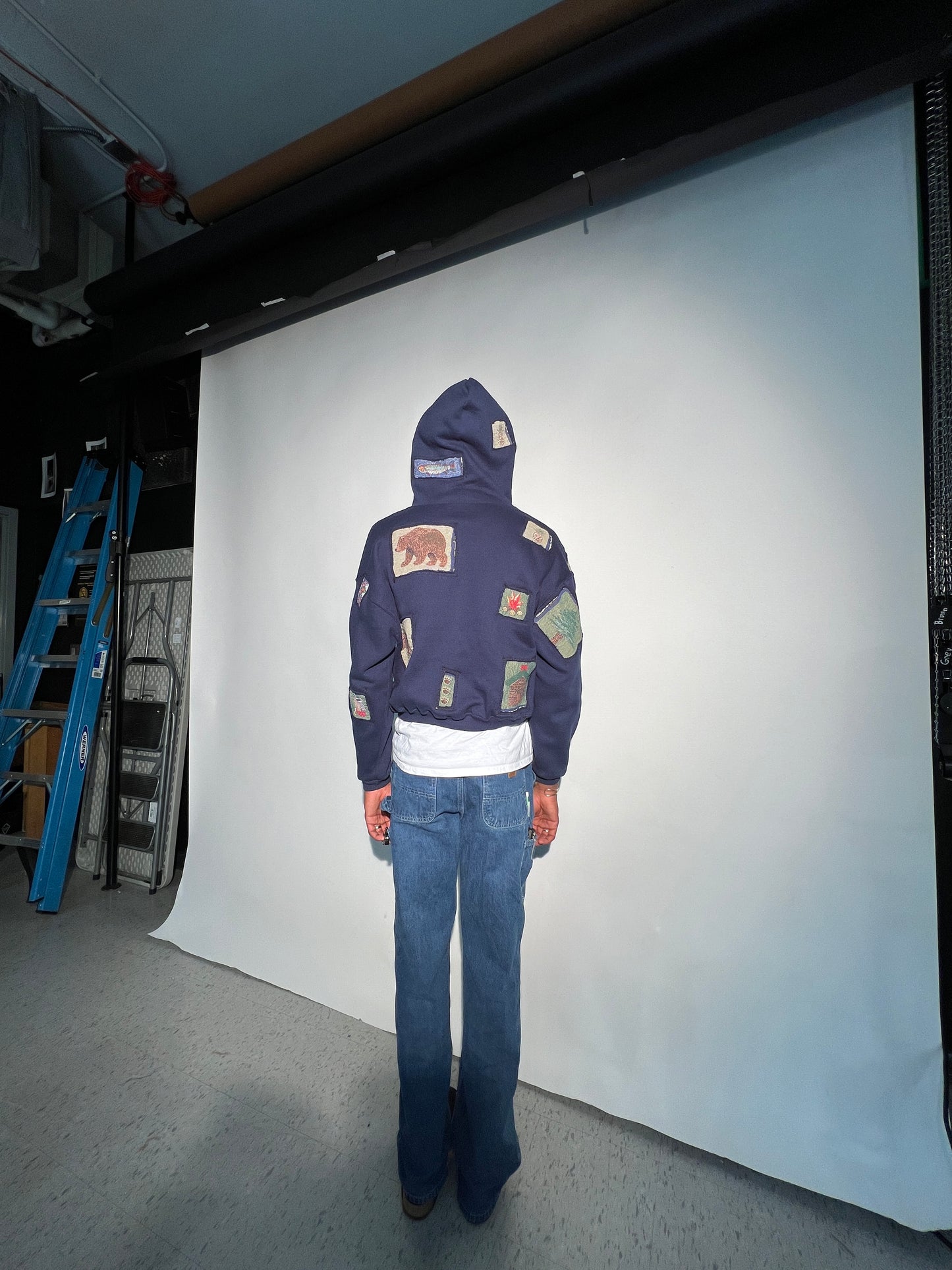 Animal Stamps See-Through Hoodie (L)