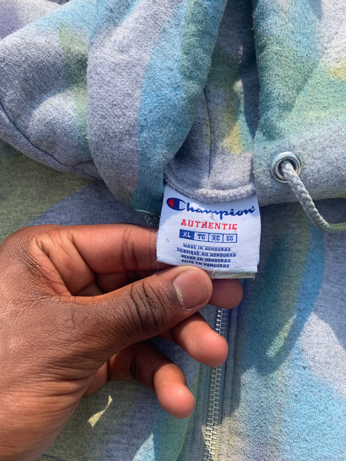 Flame Reprint Zip Up Hoodie (Pastel Multicolor)- XL