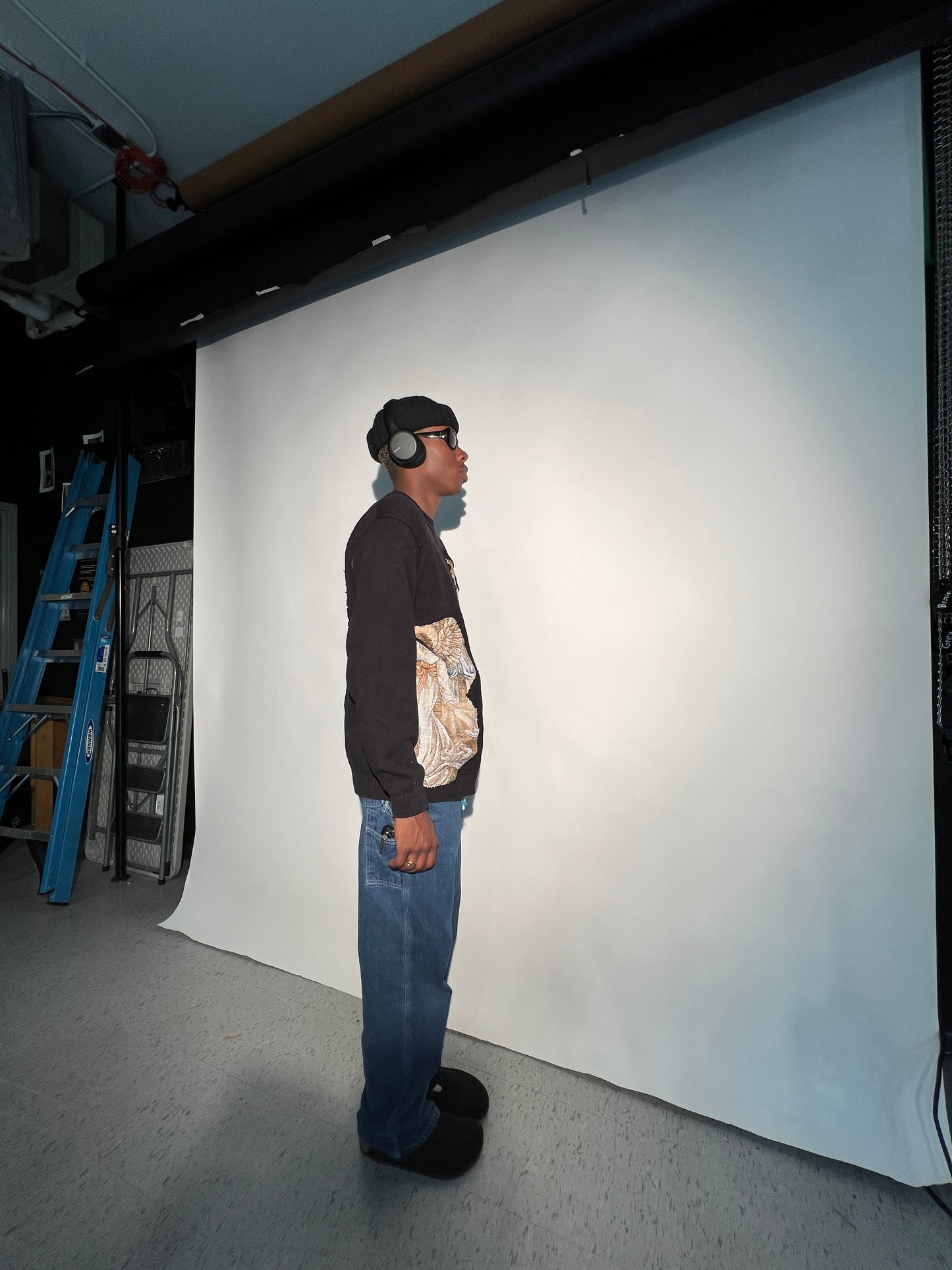 (LS) Repeating Angel See-Through Knit Sweater (XLT)