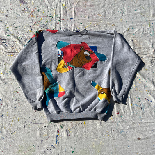 (LS) Scab Patches Crewneck (Scooby-Doo/Grey)- M