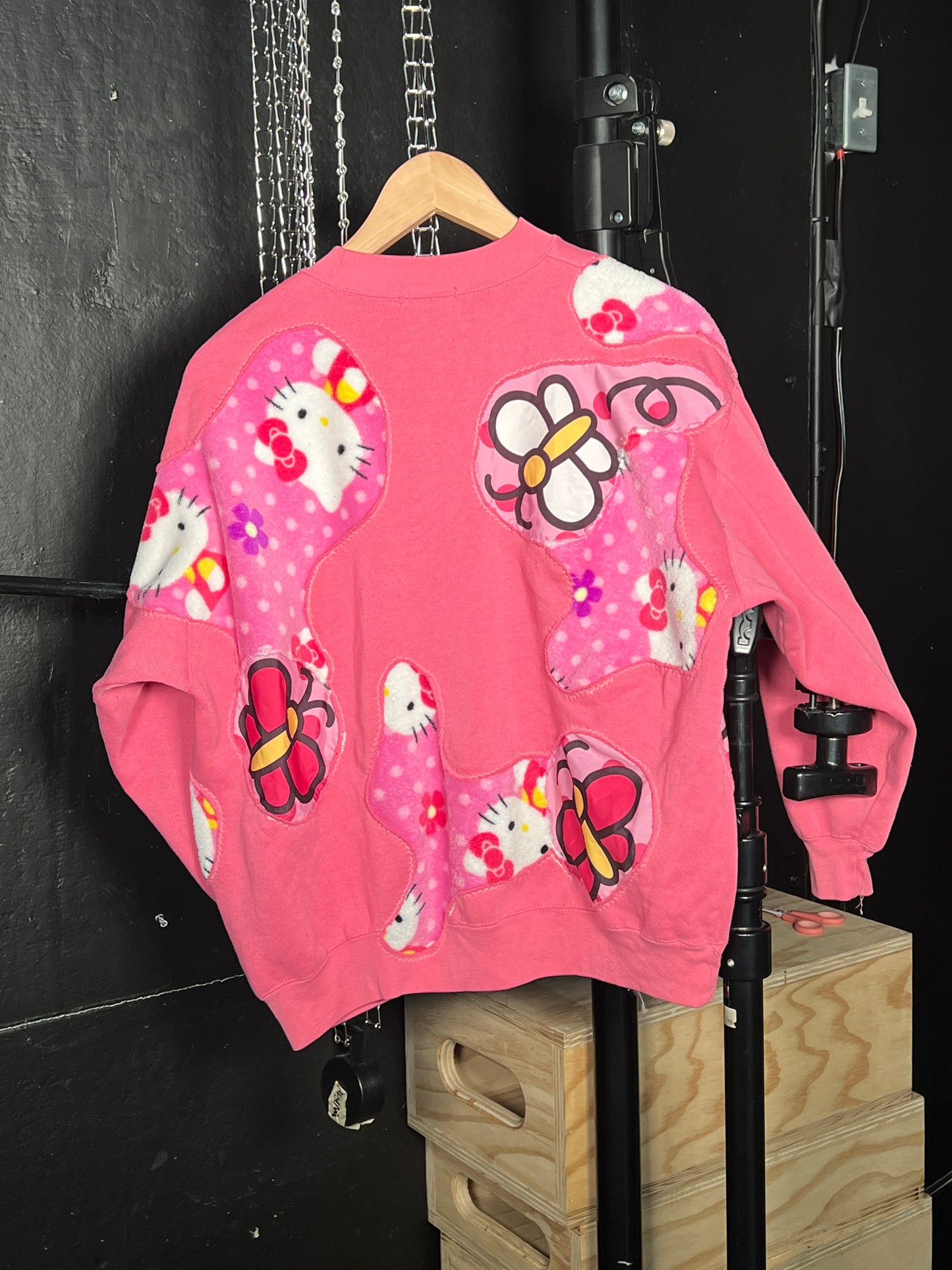 (L/S) Hello Kitty See Through Scab Patch Crewneck (XS)
