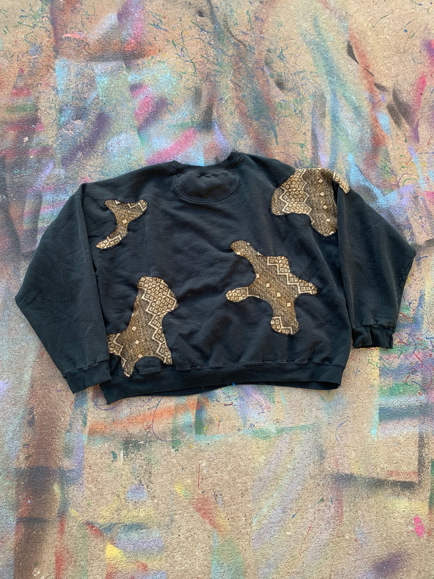 Scab Patches Crewneck (Tan/Brown/Black)- XXL