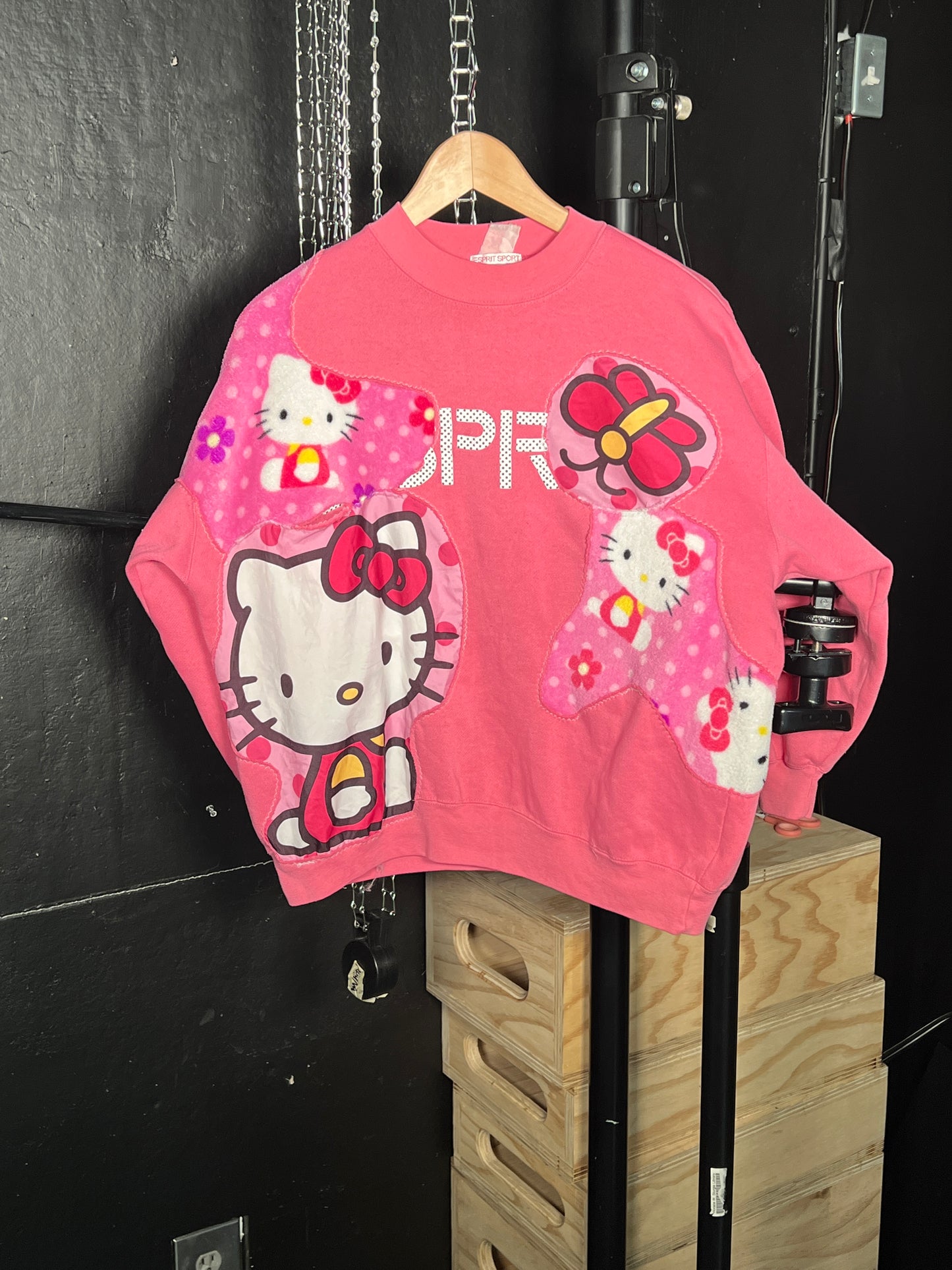 (L/S) Hello Kitty See Through Scab Patch Crewneck (XS)
