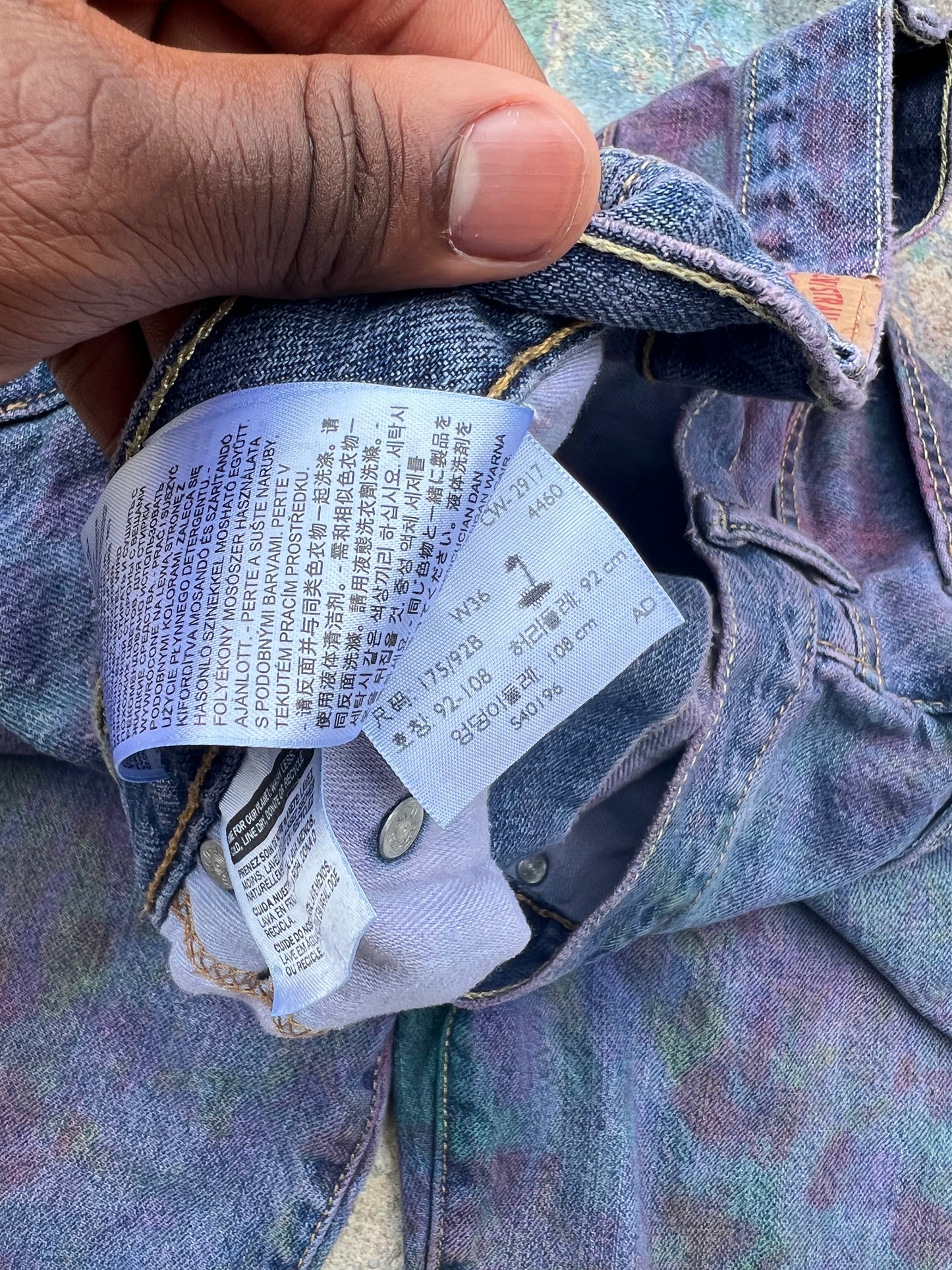 (L/S) Tye Dye Jean Shorts #1 (Multicolor) - 36