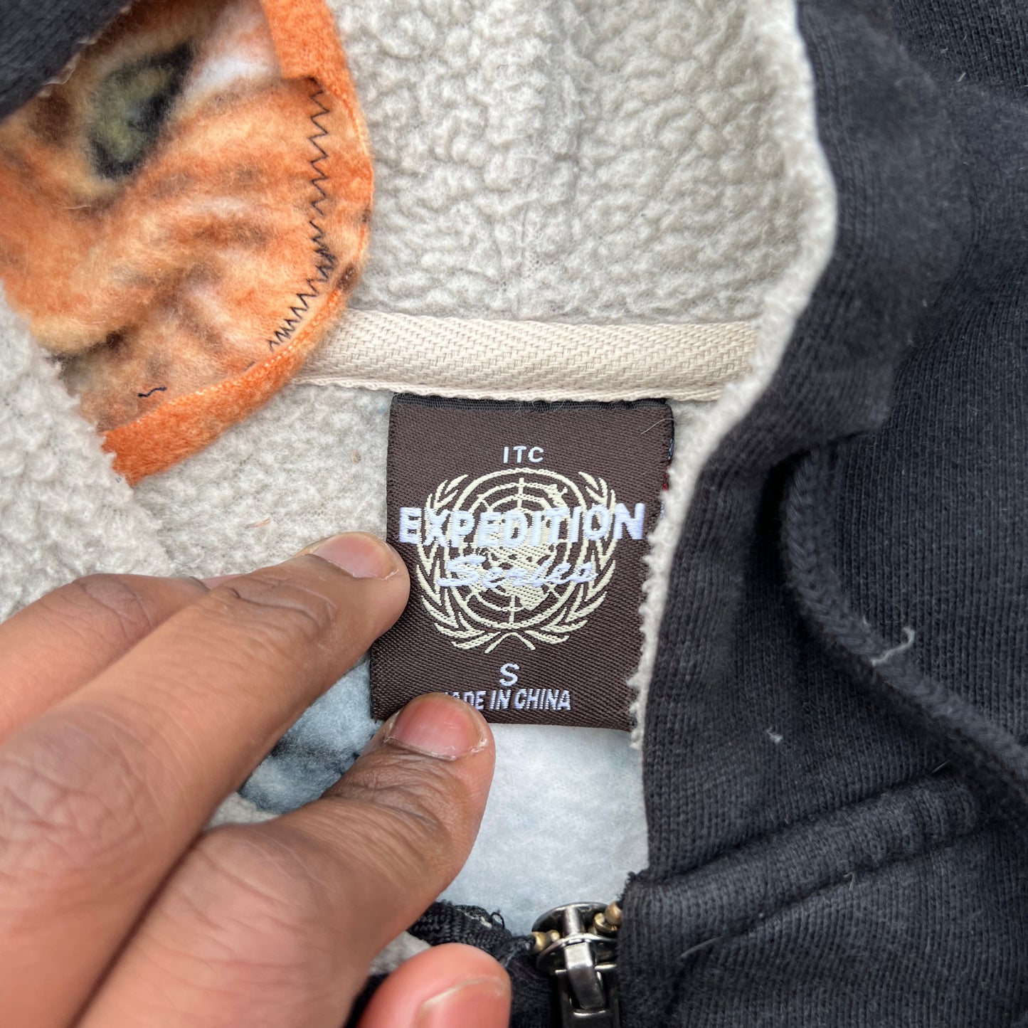 Scab Patches Zip Up Hoodie (Kitty Cat/Black)- L