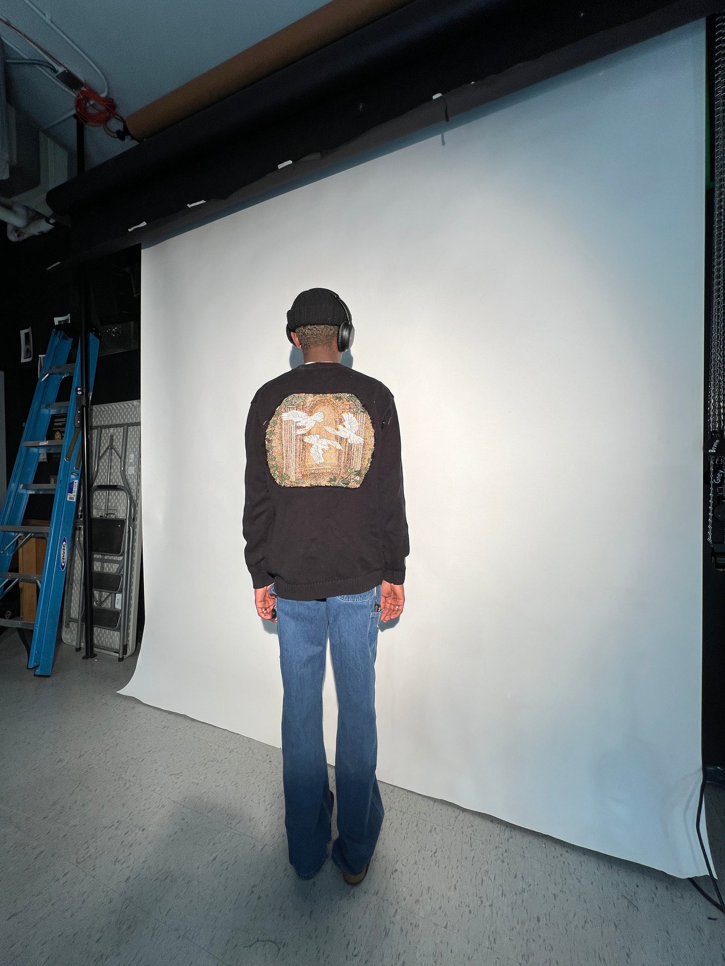 (LS) Repeating Angel See-Through Knit Sweater (XLT)