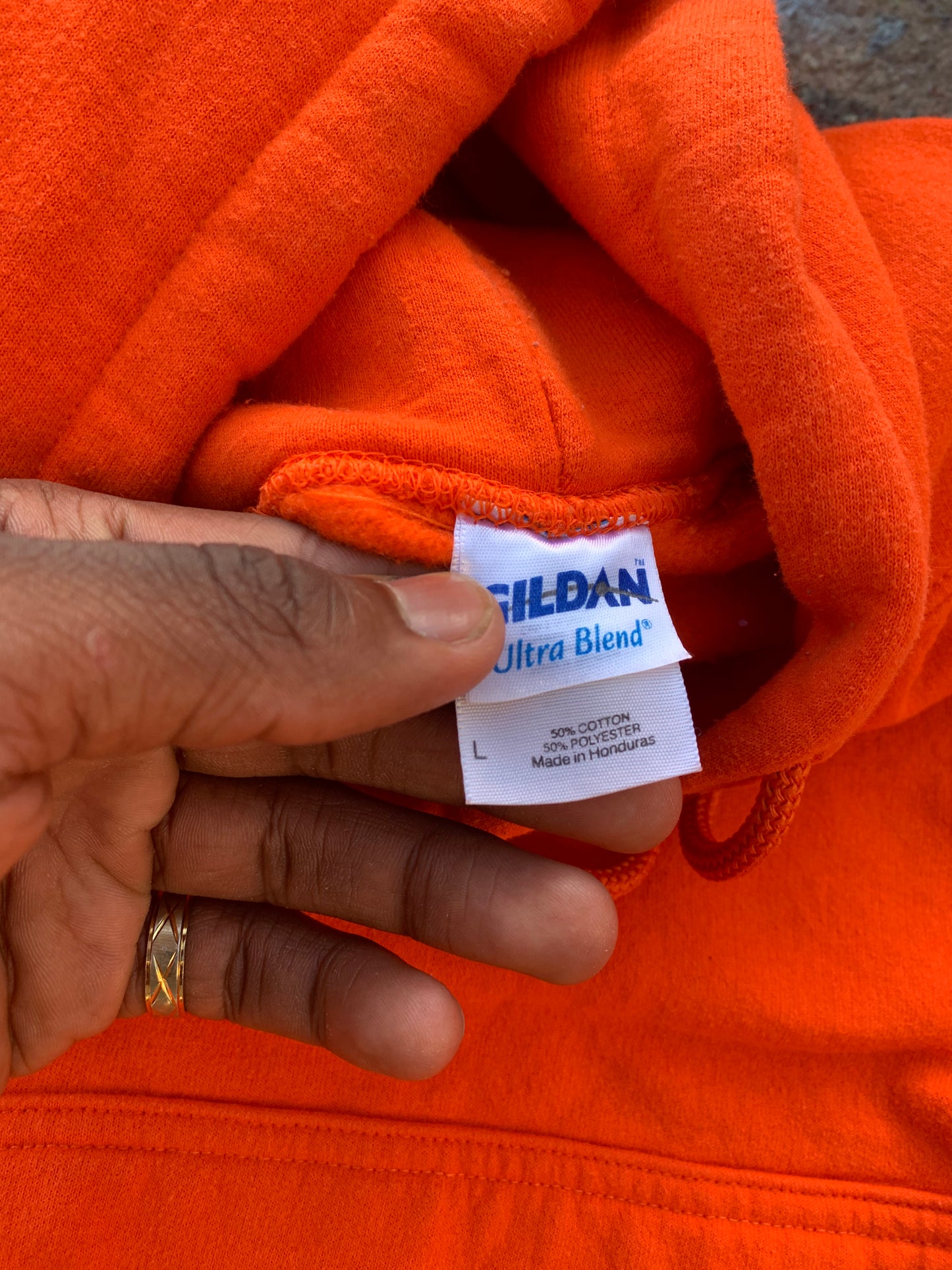 Wäne Wear Hoodie (Baby Blue/Orange)- L