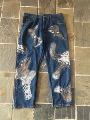 Scab Patch Jeans (Blue/Creme/Dark-wash)- 35/30