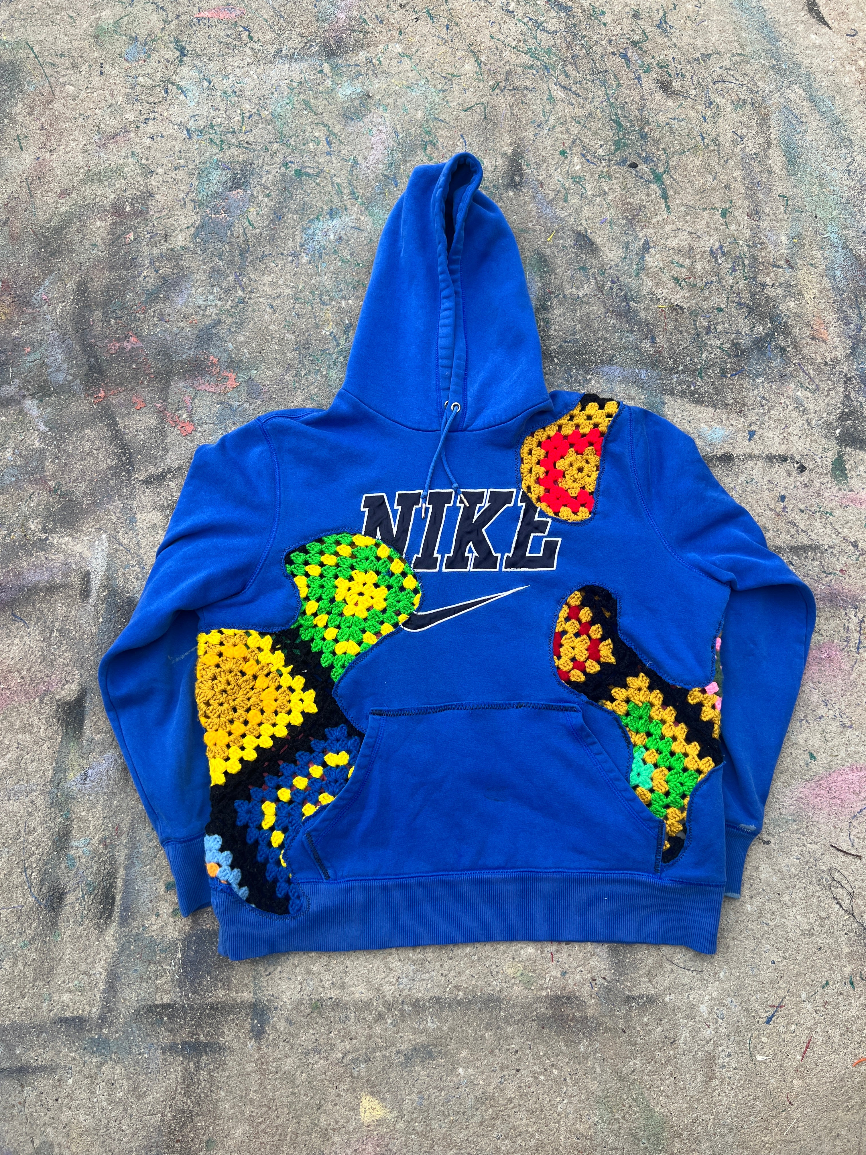 Scab Patches Hoodie (Multicolor/Blue)- L