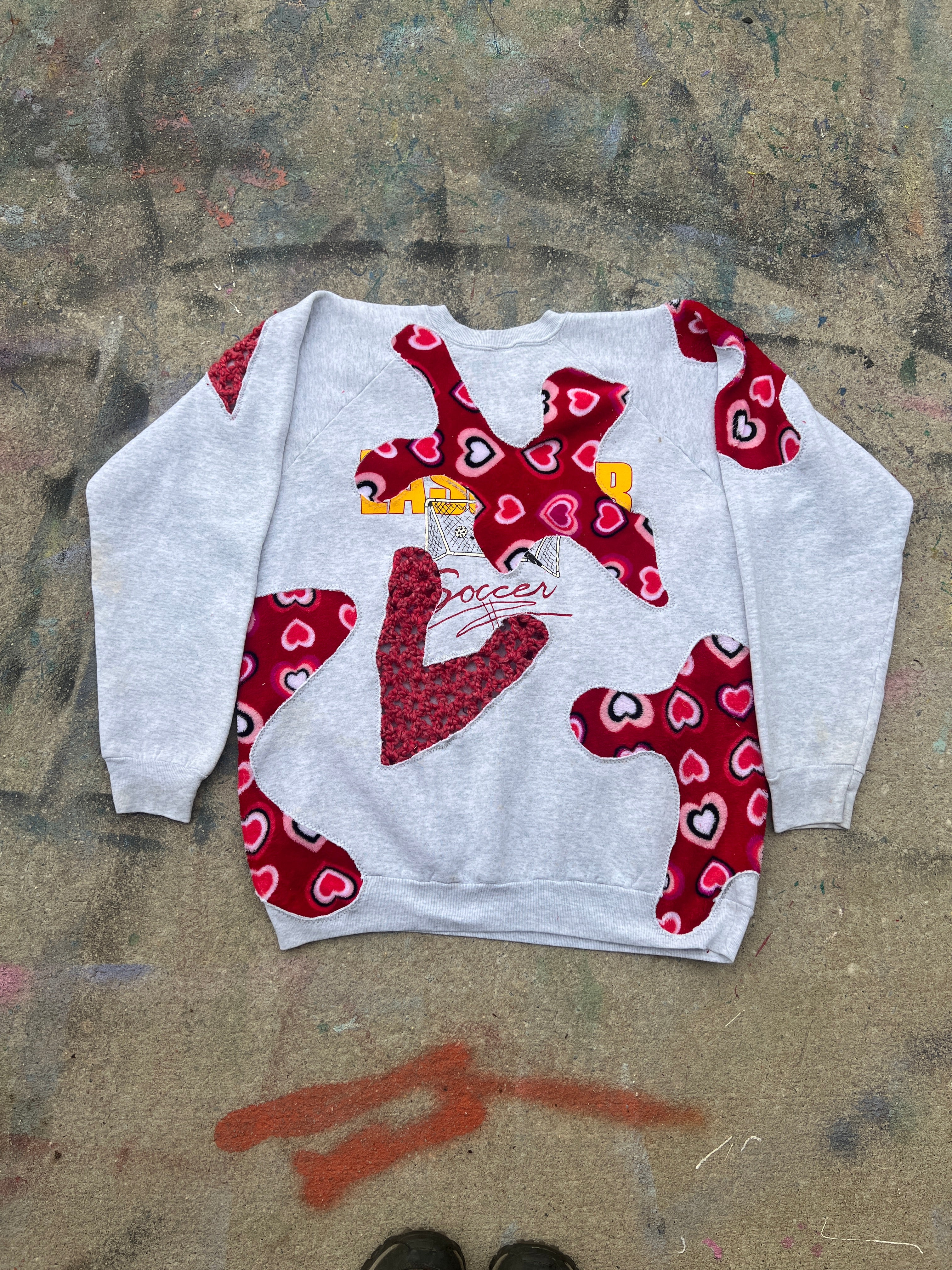 Scab Patches Crewneck (Valentine's Day/Grey) (L)