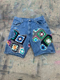 Scab Patches Jorts (Multicolor/Mid Wash) - 36