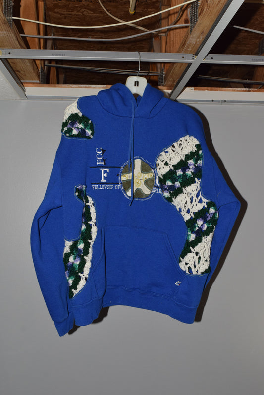 Scab Patch Hoodie (Blue/White/Green)- M