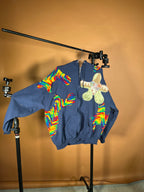 Scab Patches Zip-Up Hoodie (Multicolor/Navy)- XXXL