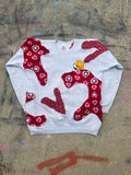 Scab Patches Crewneck (Valentine's Day/Grey) (L)