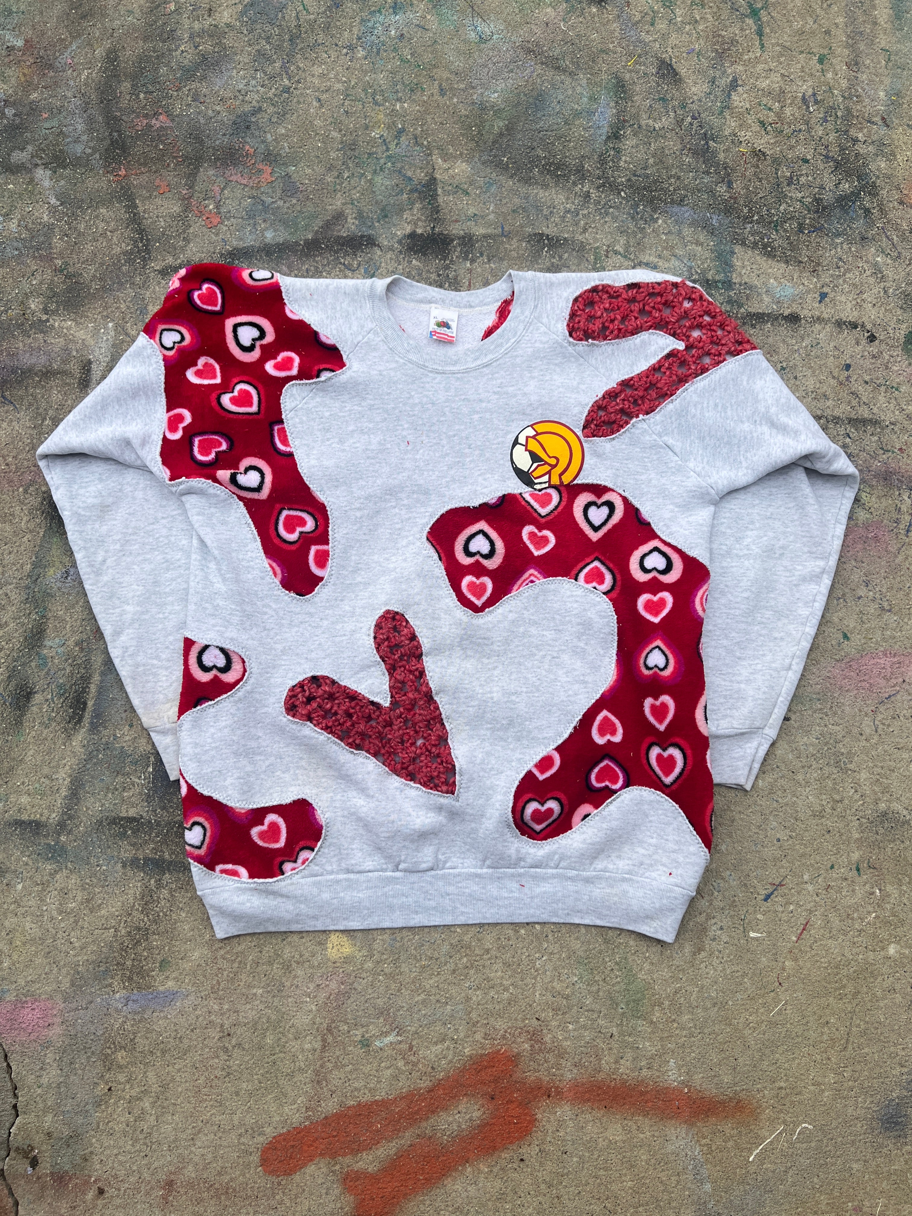 Scab Patches Crewneck (Valentine's Day/Grey) (L)