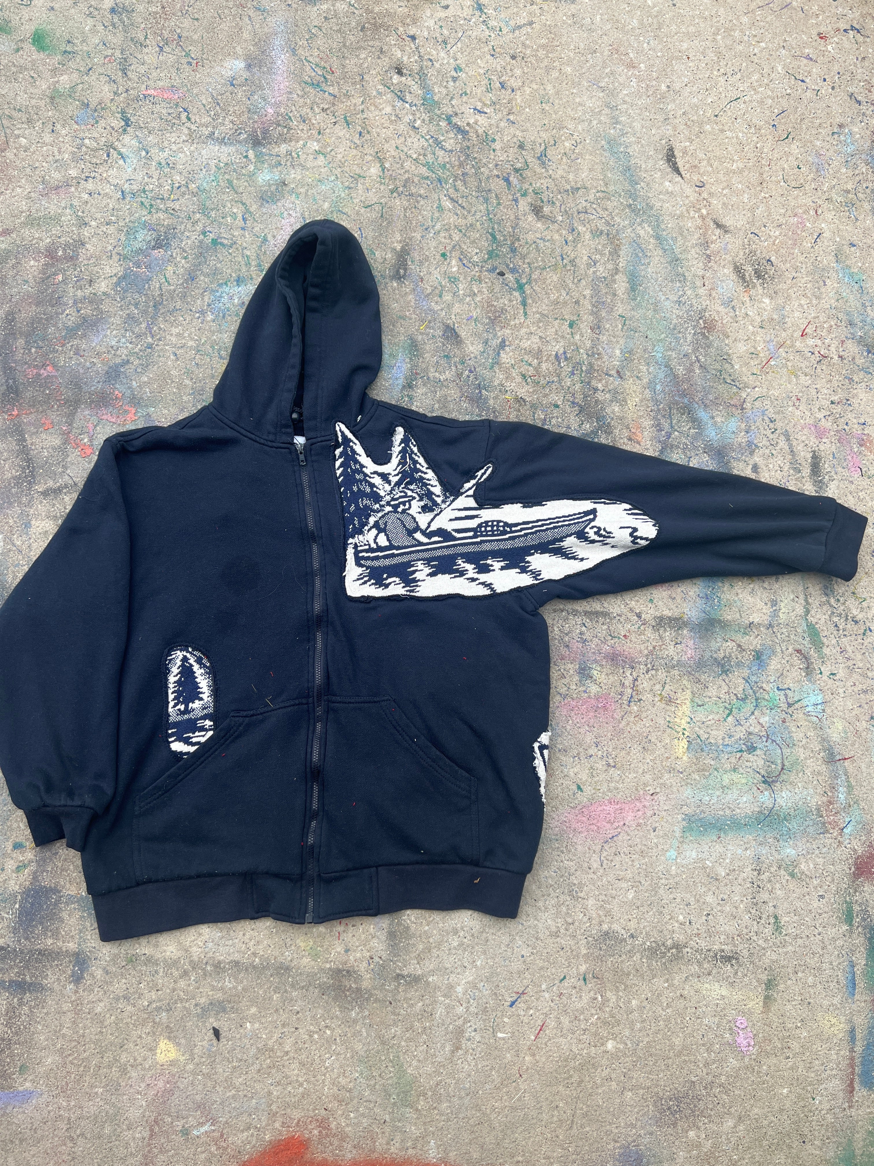 Quiet Day on the Lake See Through Hoodie (XL)
