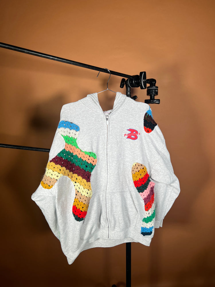 Scab Patches Zip Up Hoodie (Multicolor/Grey) -XXL
