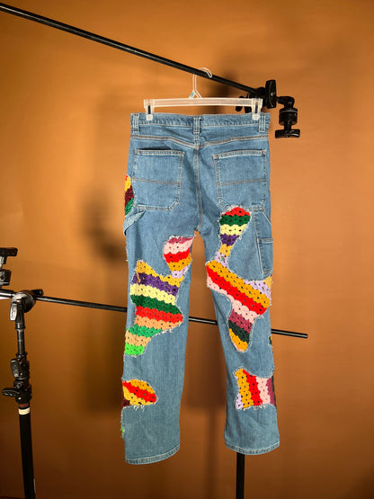 Scab Patch Jeans (Multicolor/Midwash)- 32/31