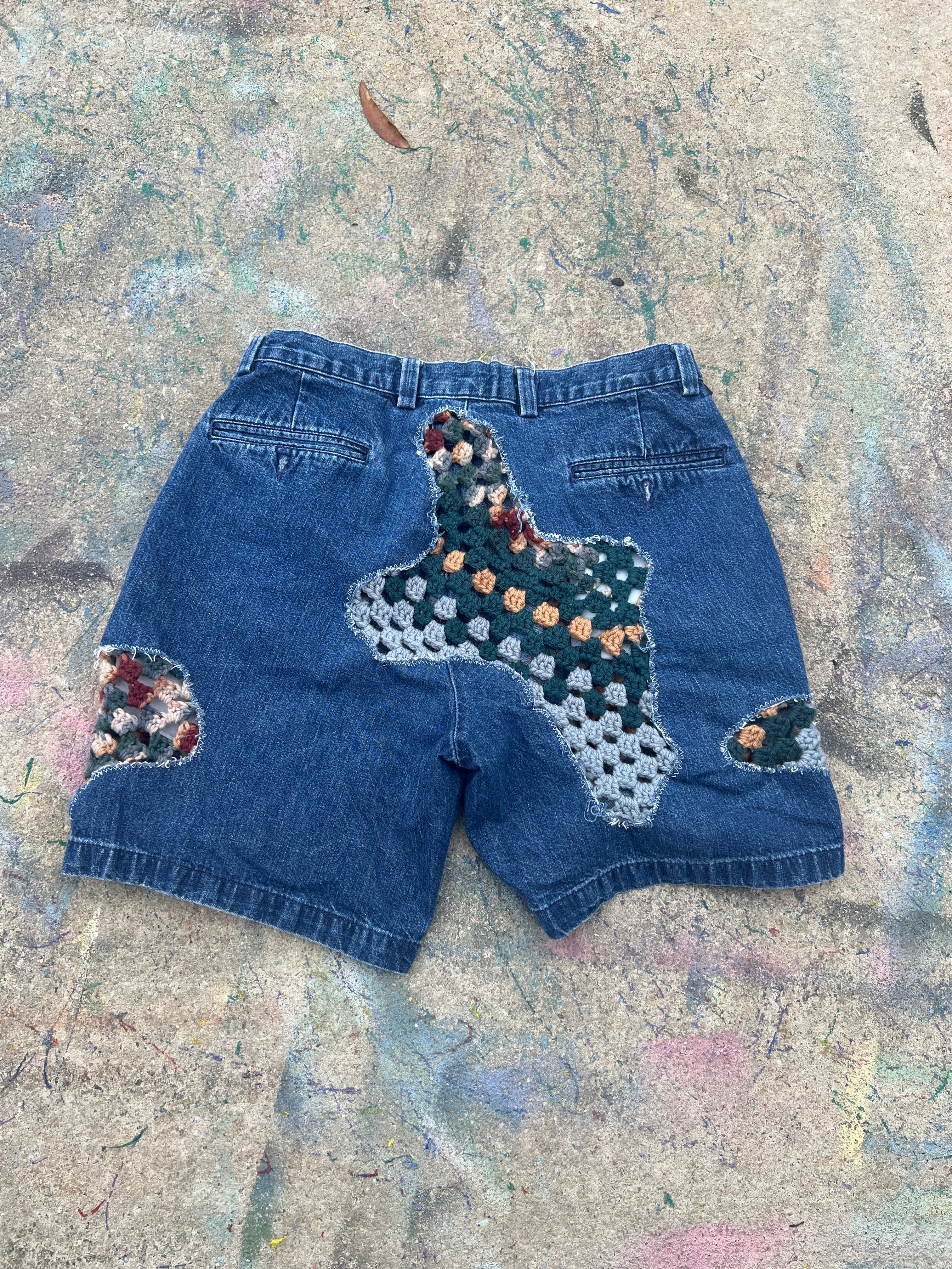 Scab Patches Jorts (Multicolor/Dark Wash) - 34