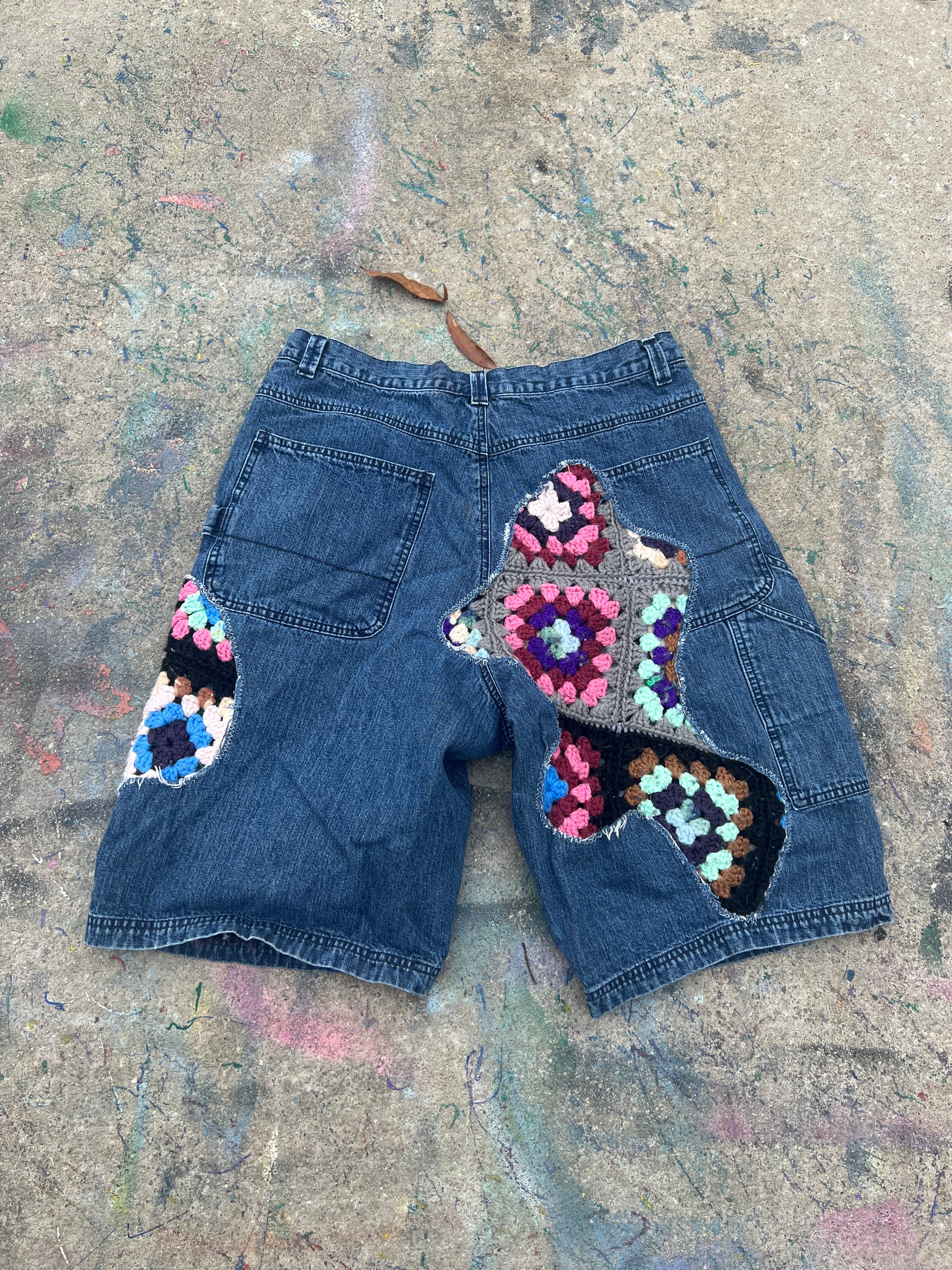 Scab Patches Jorts (Multicolor/Mid Wash) - 34