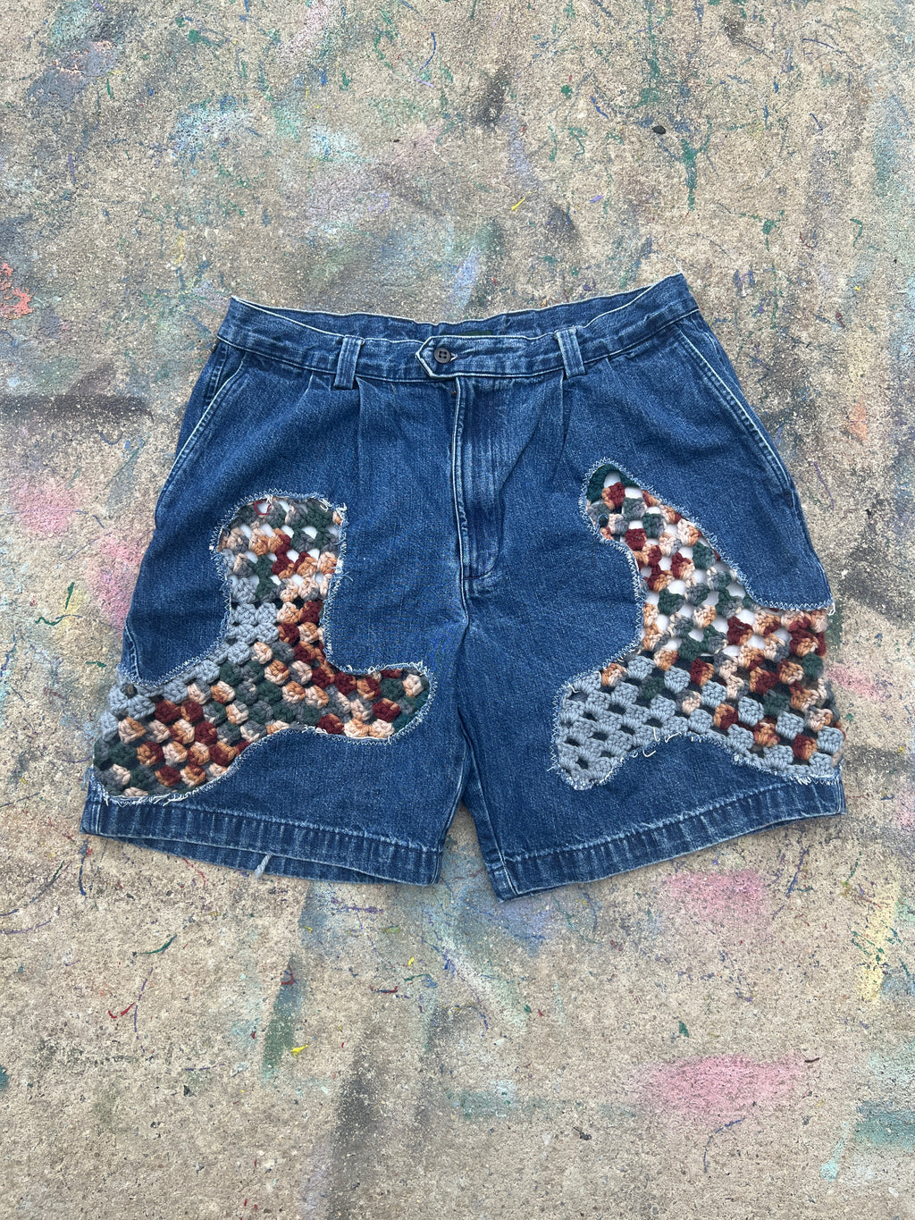 Scab Patches Jorts (Multicolor/Dark Wash) - 34