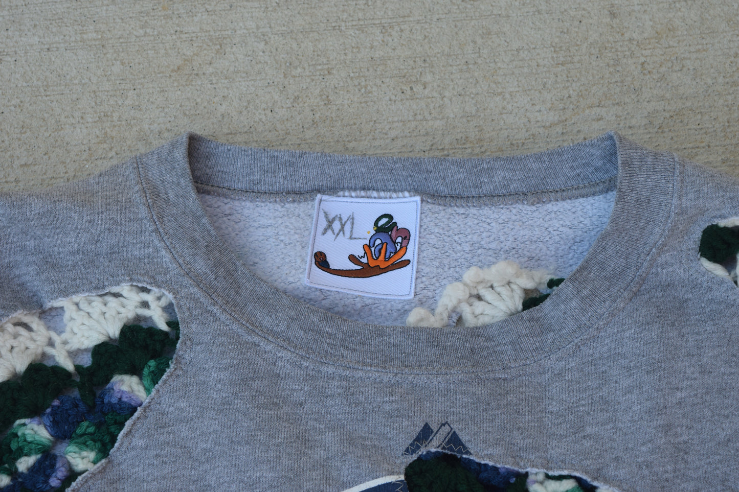 Scab Patches Crewneck (Multicolor/Grey)- XXL