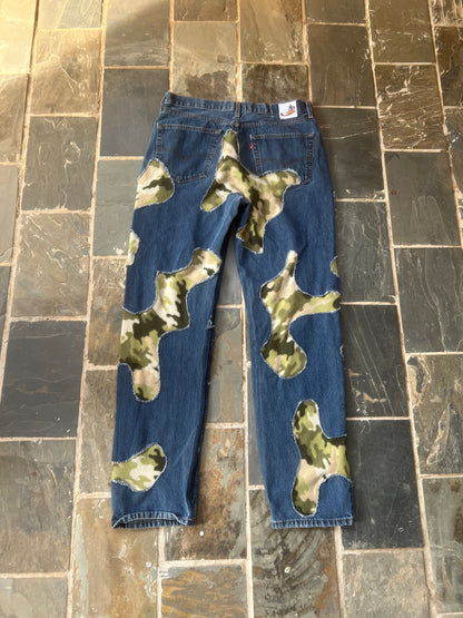 Scab Patch Jeans (Camo/Midwash)- 36/35