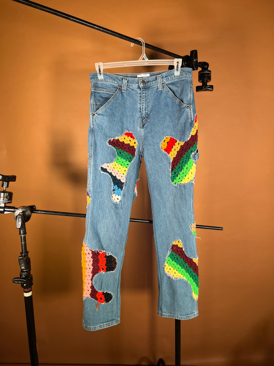 Scab Patch Jeans (Multicolor/Midwash)- 32/31