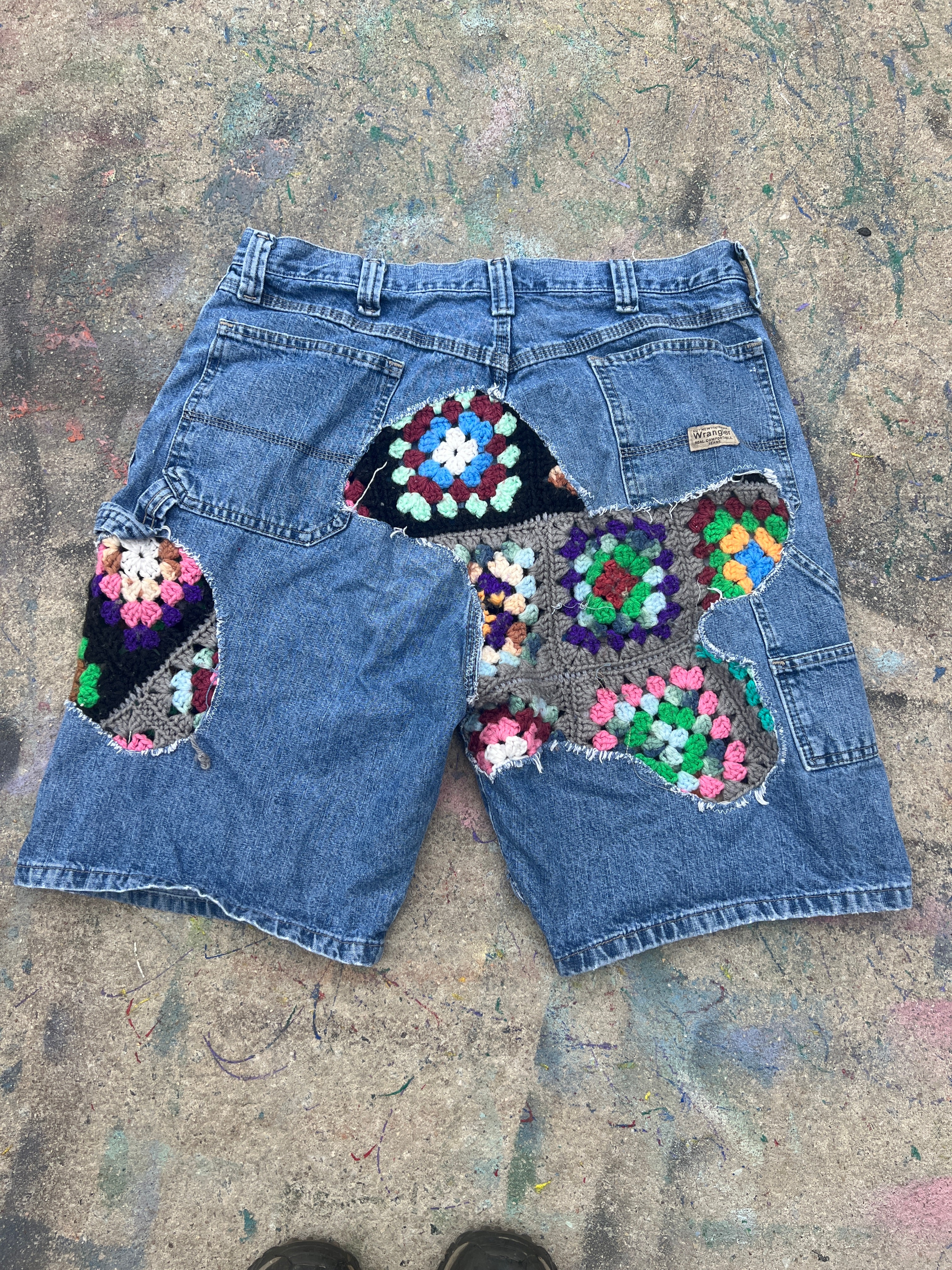 Scab Patches Jorts (Multicolor/Mid Wash) - 36