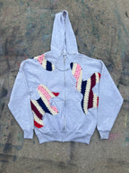 Scab Patches Zip-Up Hoodie (Multicolor/Grey)- M