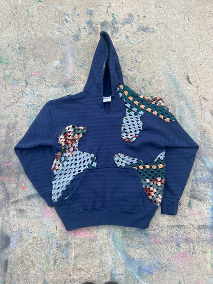 Scab Patches Hoodie (Multicolor/Navy)- M