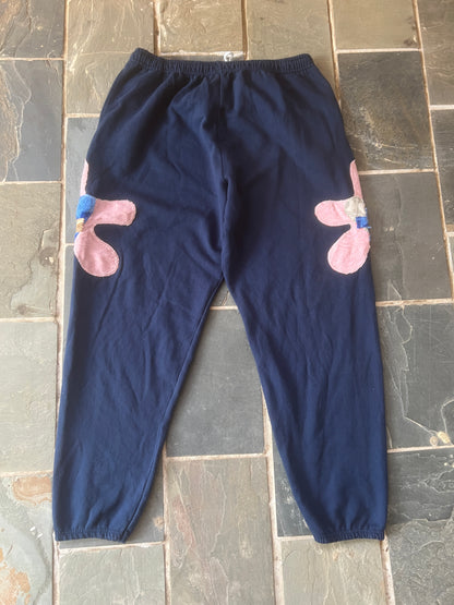 Wäne Navy Double Star Sweatpants (XL)