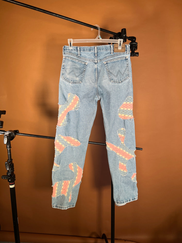 Scab Patch Jeans (Baby Blue/Pink)- 34/32.5