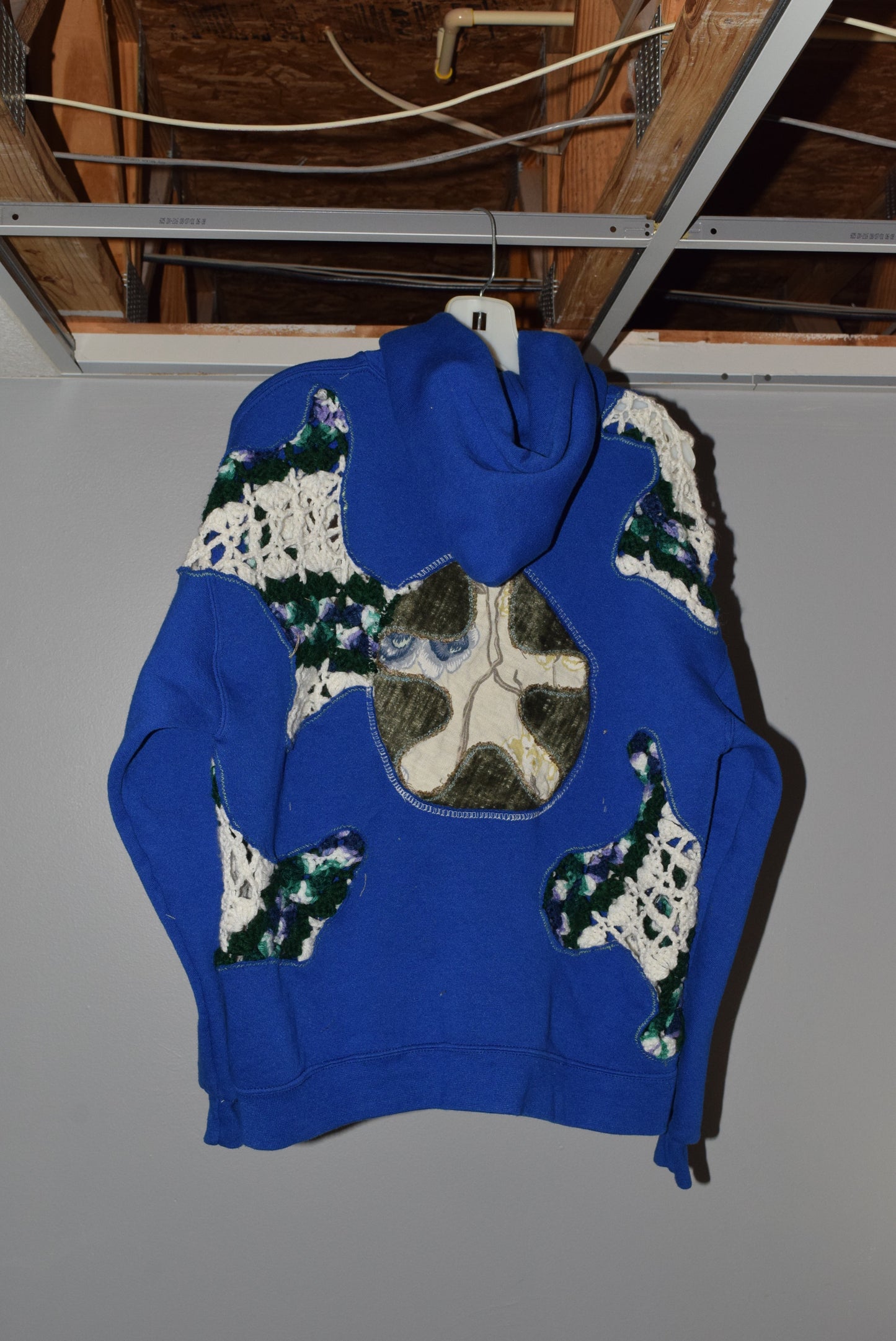 Scab Patch Hoodie (Blue/White/Green)- M