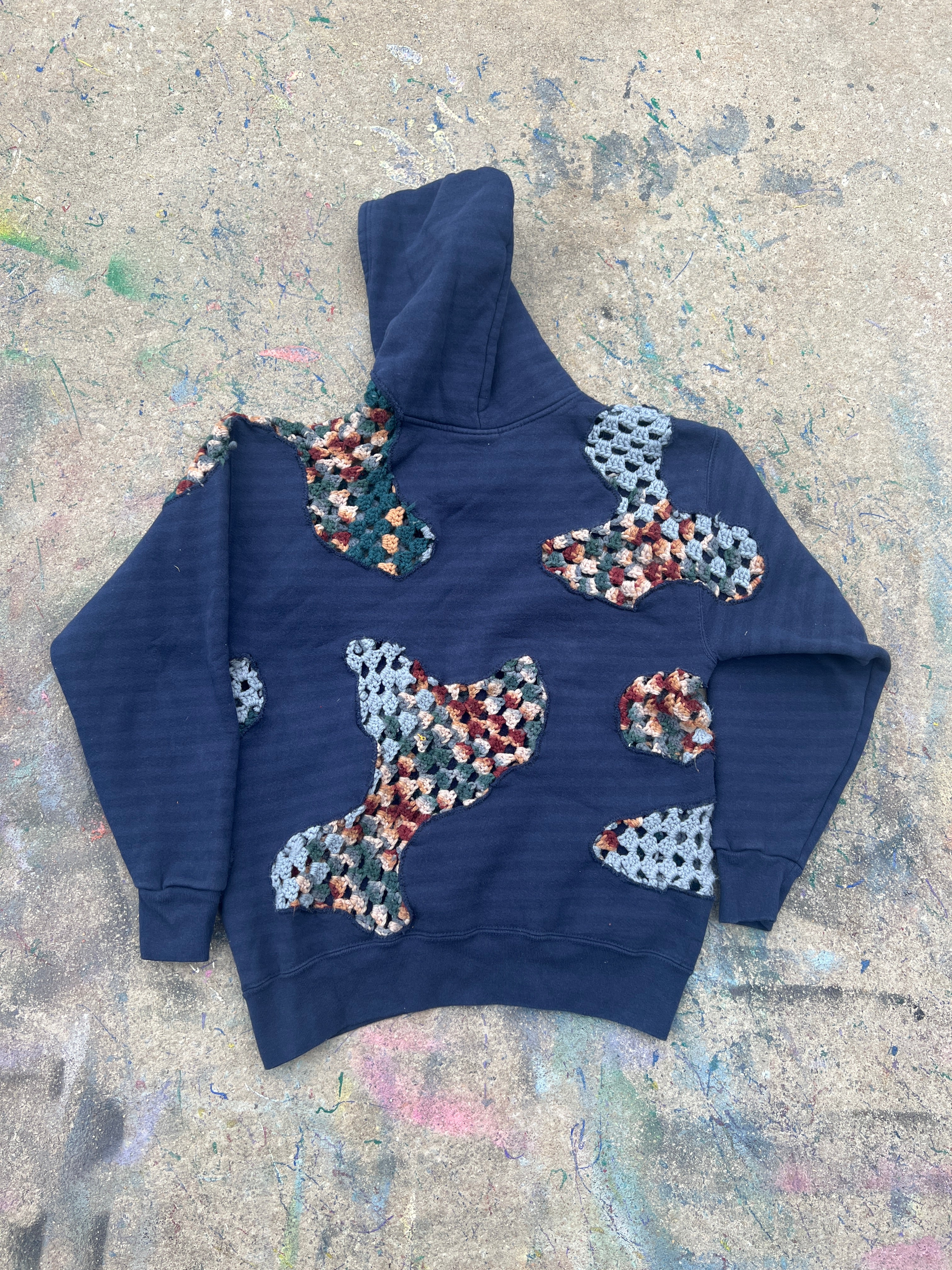 Scab Patches Hoodie (Multicolor/Navy)- M