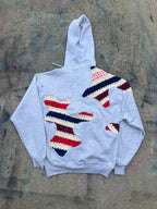 Scab Patches Zip-Up Hoodie (Multicolor/Grey)- M