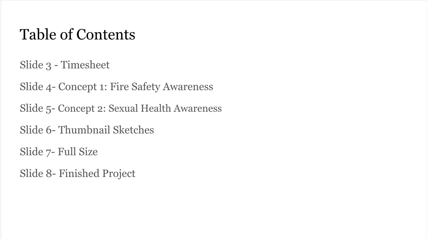 Computer Applications in Art: Project 3- "Fire Safety Awareness"