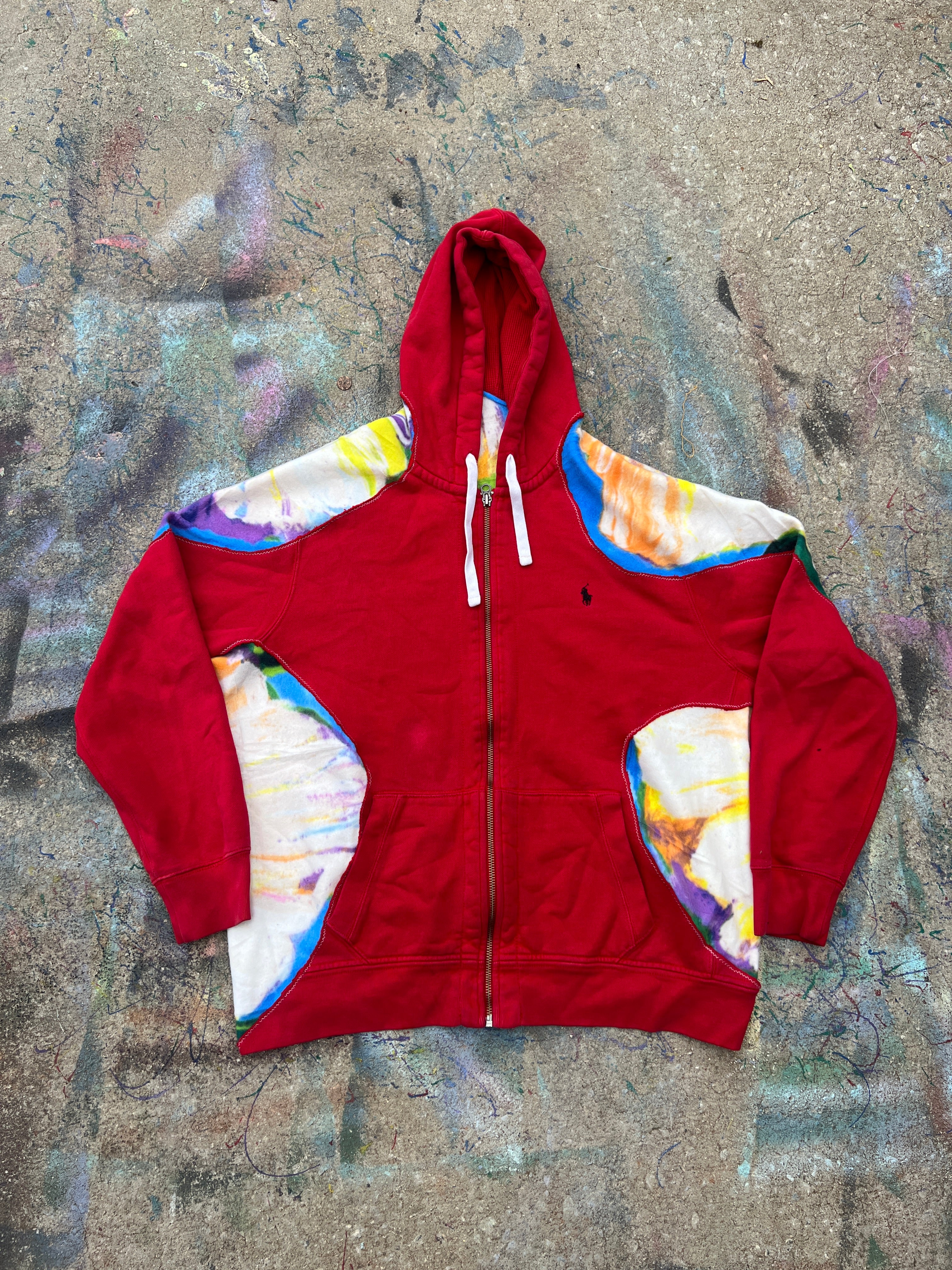 Hibiscus See Through Zip Up Hoodie (XXL)