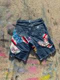 Scab Patches Jorts (Multicolor/Dark Wash) - 31