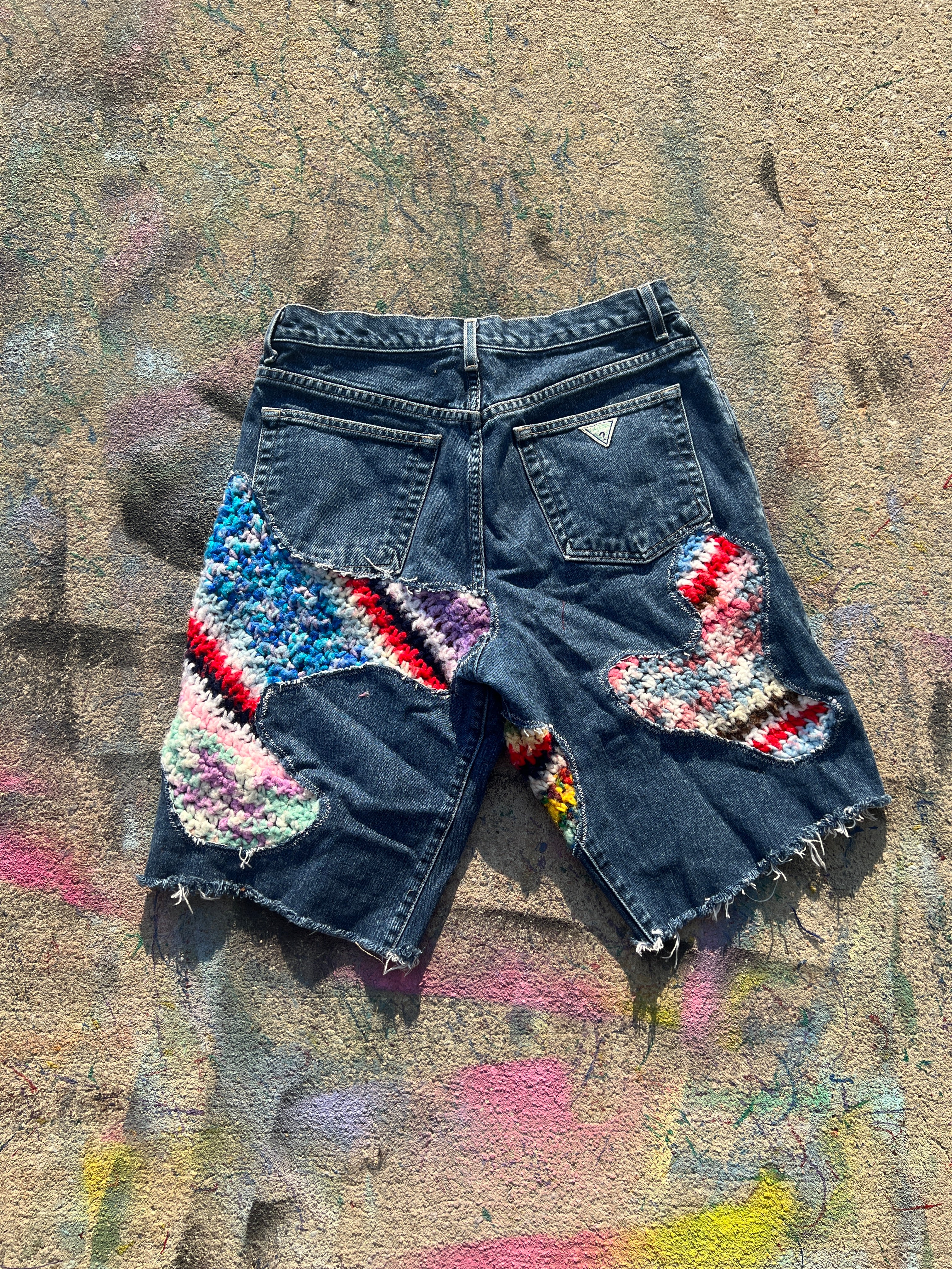 Scab Patches Jorts (Multicolor/Dark Wash) - 31